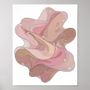 Saubere Silber ABSTRACT ART Mode Druck Poster