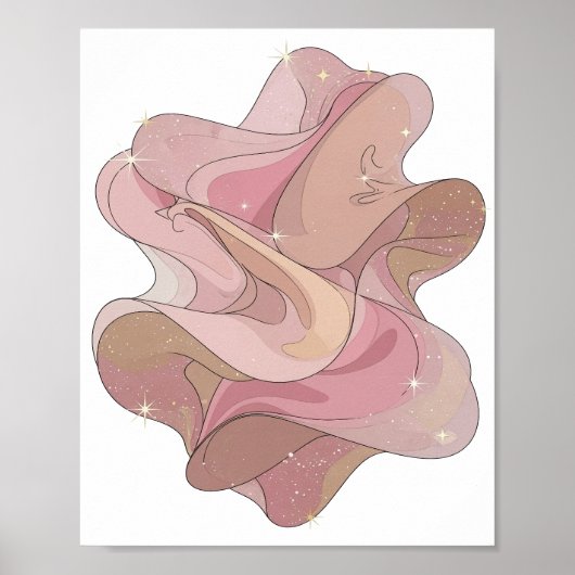 Saubere Silber ABSTRACT ART Mode Druck Poster (Vorne)
