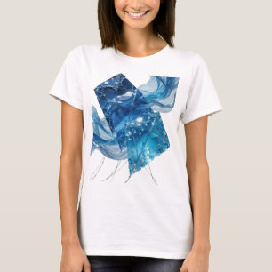 Saubere Silber BLUE ICE CRYSTALS Grafikdesign T-Shirt