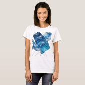 Saubere Silber BLUE ICE CRYSTALS Grafikdesign T-Shirt (Vorne ganz)