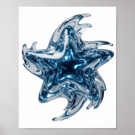Saubere Silber BLUE STAR Slogan Design Poster (Vorne)