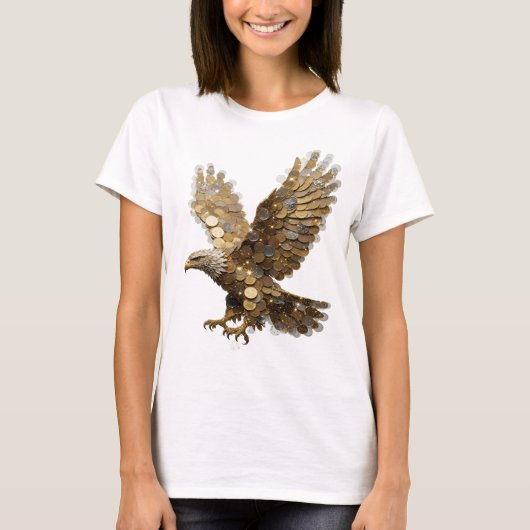 Saubere Silber-EAGLE-OF-MONEY-Statement-Design T-Shirt (Vorderseite)