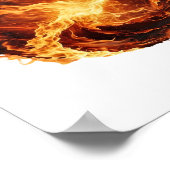 Saubere Silber FIRE BALL 3D Text Kunst Poster (Ecke)