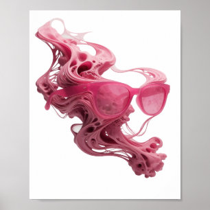 Saubere Silber-FLOATING GLASSES Grafikdesign Poster