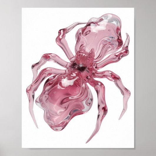 Saubere Silber-GLASSPINNE-Design Poster (Vorne)