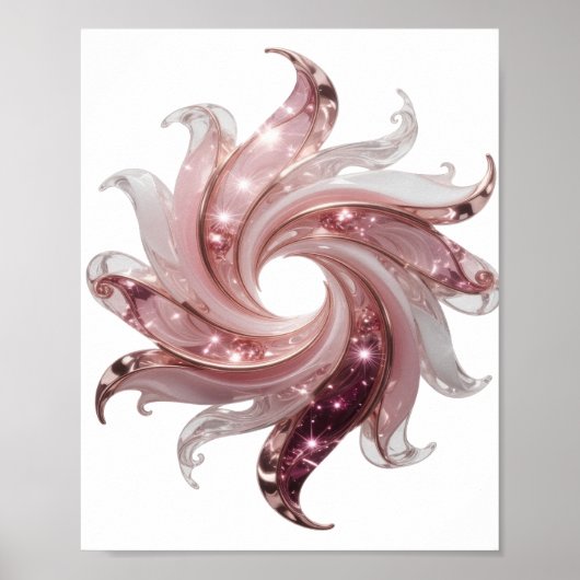 Saubere Silber-GLOWING STAR-Druck Poster (Vorne)