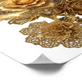 Saubere Silber GOLDENE ROSEN Poster (Ecke)