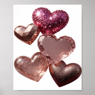 Saubere Silber HERZEN DER LIEBE Poster
