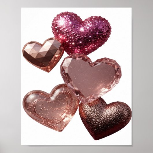 Saubere Silber HERZEN DER LIEBE Poster (Vorne)