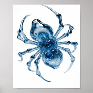 Saubere Silber-WASSERSPINNE Grafikdesign Poster
