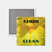 Saubere Spülmaschine Magnet Gelbe Iris Blume (Vorderseite/Rückseite)