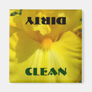 Saubere Spülmaschine Magnet Gelbe Iris Blume