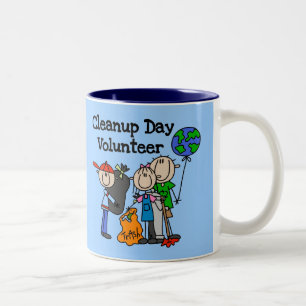 Saubere-Tag-Freiwilligen-T-Shirts und Geschenke Zweifarbige Tasse