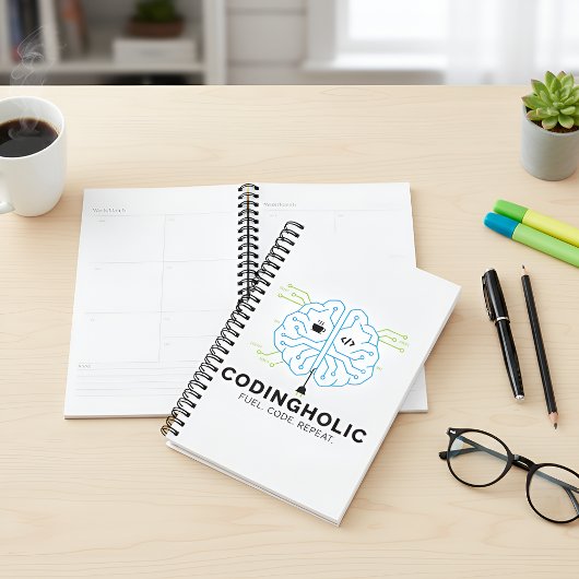Saubere Tech-Brain-Coding-Produktivitätsplaner Planer