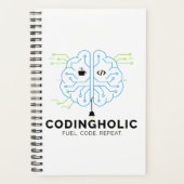Saubere Tech-Brain-Coding-Produktivitätsplaner Planer (Vorderseite)