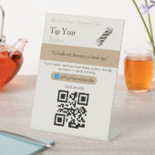 Saubere Tip Your Driver QR-Code-Schilder | Venmo T Sockelschild (In Situ)