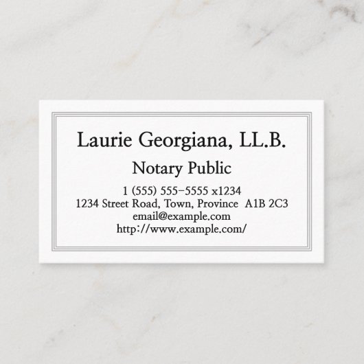 Saubere u. kundengerechte Notars-Visitenkarte Visitenkarte (Vorderseite)