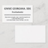 Saubere und Berufliche Prosthodontist-Visitenkarte Visitenkarte (Vorne/Hinten)
