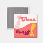 Saubere und dreckige Kätzchen - Geschirrspülmaschi Magnet (Vorderseite/Rückseite)