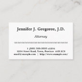 Saubere und einfache Anwaltskarte Visitenkarte (Vorderseite)