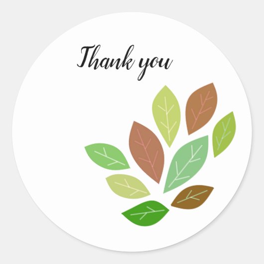 Saubere und einfache Blätter Runder Aufkleber (Vorderseite)