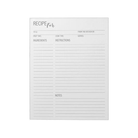 Saubere und einfache, detaillierte Rezeptorseiten Notizblock (Rotiert)