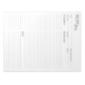 Saubere und einfache, detaillierte Rezeptorseiten Notizblock (Vorderseite)