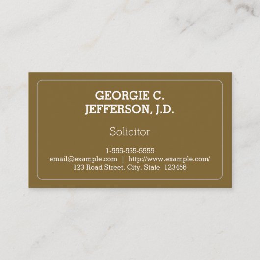 Saubere und elegante Solicitor Business Card Visitenkarte (Vorderseite)