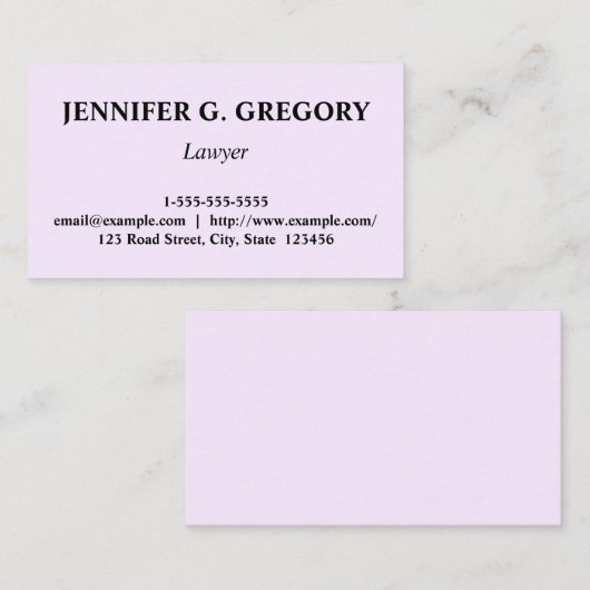 Saubere und individuell anpassbare Anwaltskarte Visitenkarte (Vorne/Hinten)