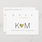 saubere und klare Hochzeit rsvp Einladungspostkarte (Vorne/Hinten)