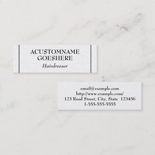 Saubere und konservative Friseur-Visitenkarte Mini Visitenkarte (Vorne/Hinten)