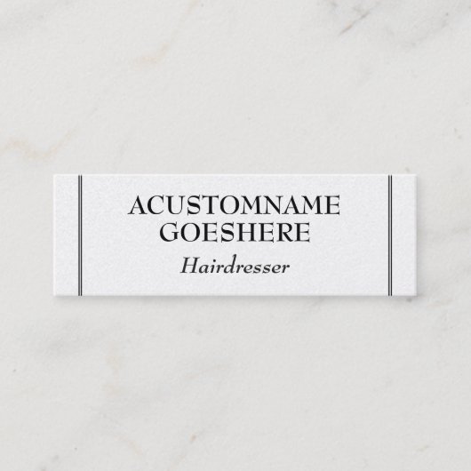 Saubere und konservative Friseur-Visitenkarte Mini Visitenkarte (Vorderseite)