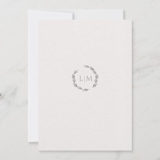 Saubere und minimale mit einfachen botanischen Lin Einladung (Rückseite)