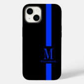 Saubere und minimale Monogramm | Thin Blue Line | Case-Mate iPhone Hülle (Rückseite)