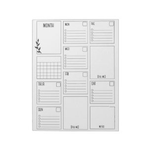 Saubere und minimale tägliche Ausführung von Pla Notizblock