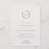 Saubere und minimale w/ einfache botanische Linien Einladung (Vorne/Hinten)