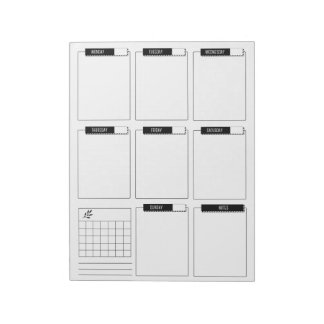 Saubere und minimale Wöchentliche Planerplatine Notizblock