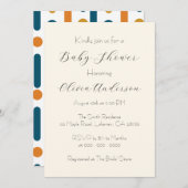 Saubere und Minimalistische Kinderdusche Einladung (Vorne/Hinten)