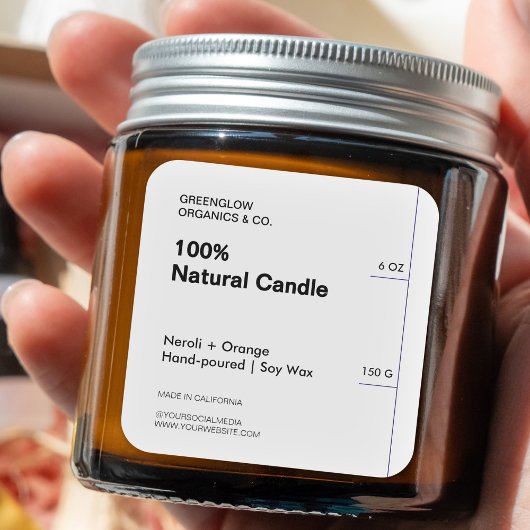 Saubere und Minimalistische, moderne White Product Quadratischer Aufkleber