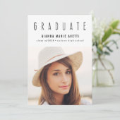 Saubere und moderne 2-Foto Abschluss Einladung (Stehend Vorderseite)