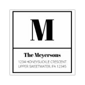 Saubere und moderne Monogramm-Rücksendeadresse Gummistempel (Prägung)