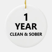 Saubere und nüchterne Erholung Weihnachten Keramik Ornament (Hinten)