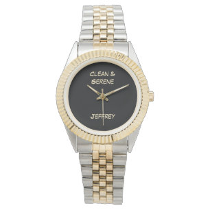 Saubere und serene Armbanduhr, zwei Tone, Unisex Armbanduhr