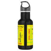Saubere und serene, gelbe, Motivierend Trinkflasche (Rückseite)