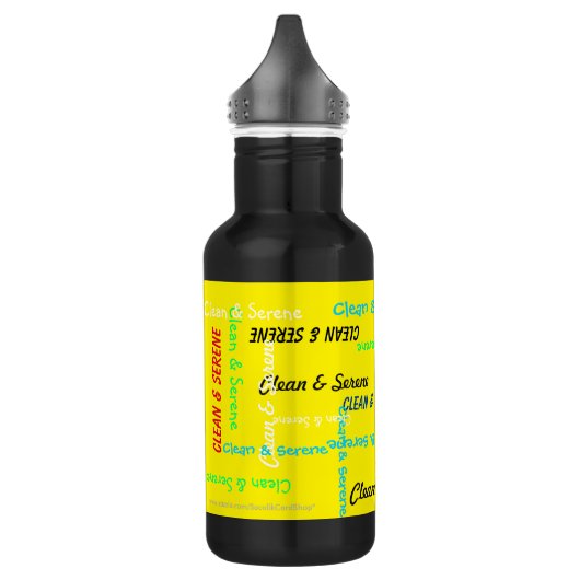 Saubere und serene, gelbe, Motivierend Trinkflasche (Links)