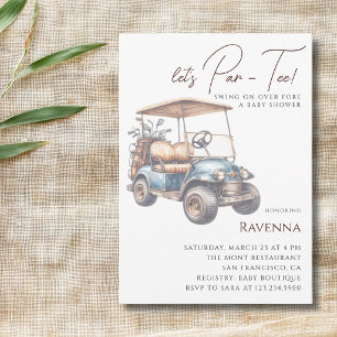 Saubere Vintage-Golf Lets Par Tee Baby Shower-Einl Einladung