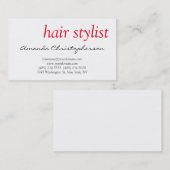 Saubere, weiße Haare Stylist Attraktive Visitenkar Visitenkarte (Vorne/Hinten)