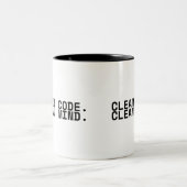 Sauberer Code, klarer Geist, Minimalist Zweifarbige Tasse (Mittel)