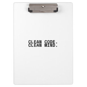 Sauberer Code, klarer Geist, minimalistischer Indu Klemmbrett