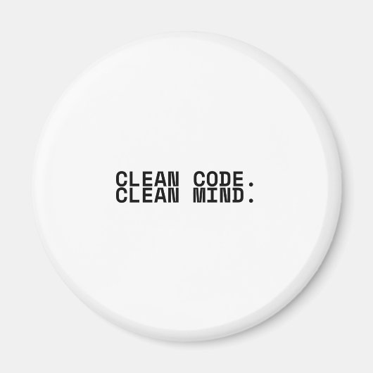 Sauberer Code, sauberer Geist Minimalistische Tech Magnet (Vorne)